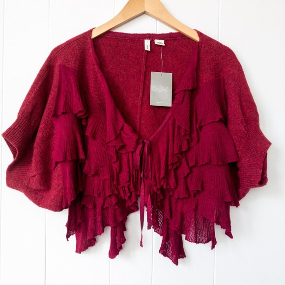 Anthropologie Sweaters - Anthropologie Moth Winter Goodies Ruffle Bolero